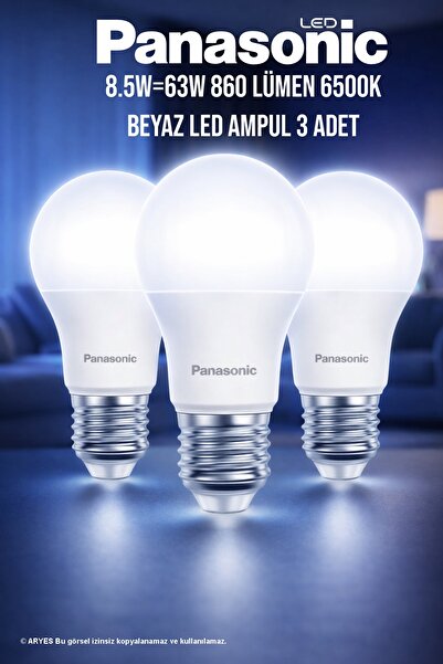 PANASONIC LED Ampul 8.5W E27 6500K Beyaz Işık 860 Lümen