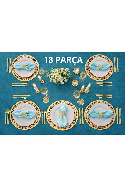 GEZEGENX Supla Takımı, Amerikan Servis Seti-18 Parça Sofra Sunumu, (6'lı Supl...