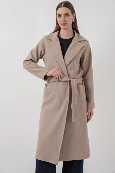 nedo7 9118 Double-Breasted Collar Cashmere Coat - A.Beige
