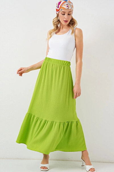 nedo7 1886 Long Knitted Skirt - E.Green