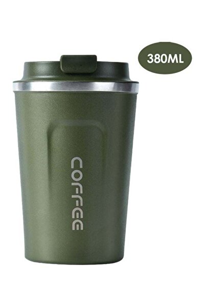 Generic Insulated Coffee Mug Made of Stainless Steel 380ml Green