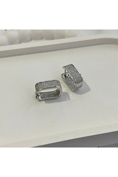 BULUT SEPETİ Stone silver color earrings