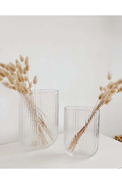 Hestia Home U Cam Vazo 18 cm (Küçük) Şeffaf