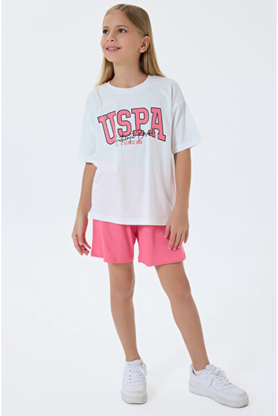 U.S. Polo Assn. U.S. Polo Assn Us2521-4 White Girls' Shorts Set