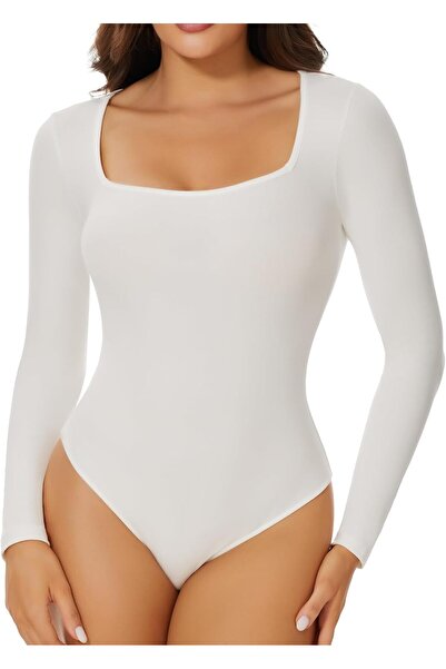 Joyshaper Women's Bodysuit Long Sleeve Sexy Body Suit Elegant Blouses Shirts