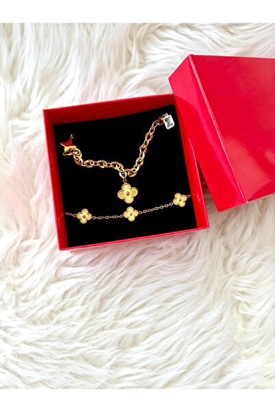 Lilyum Aksesuar Sevgililer Günü-Anneler Günü-Doğum Günü Hediyesi Altın Renk 2...