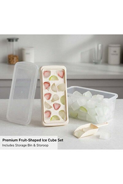 Roomlyne مجموعة قوالب مكعبات الثلج 3 في 1 قابلة للتكديس مع صندوق تخزين وغطاء ...