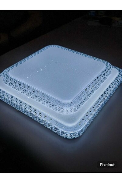 LEDAY Sıva Üstü Led Panel 42W Dekoratif Armatür Çift Kristal(Beyaz Işık 6500K...