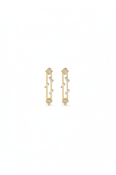 mischa jewelry سلسلة أقراط ذهبية من الزركون غير قابلة للتلطيخ