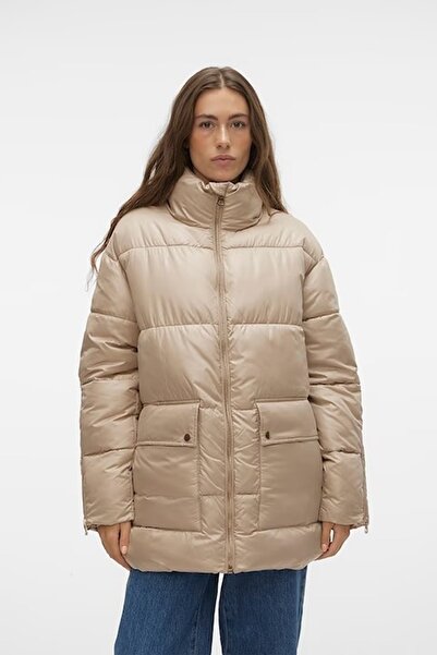 Vero Moda Quilted jacket with pockets and wadding filling Clairenora, Beige