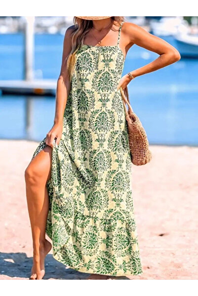 nedo7 Women's patterned ruffled supreme dress with string straps