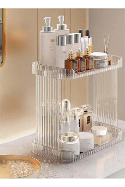 Roomlyne Makeup and Cosmetic Organizer with 2 Clear Shelves