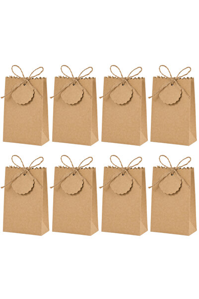 Choice7 20pcs Brown 50/10pcs Kraft Paper Gift Box with Rope Retro Candy Cooki...