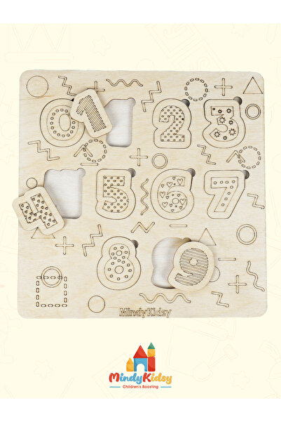 MindyKidsy Wooden Number Matching Puzzle |   Montessori Educational Puzzle