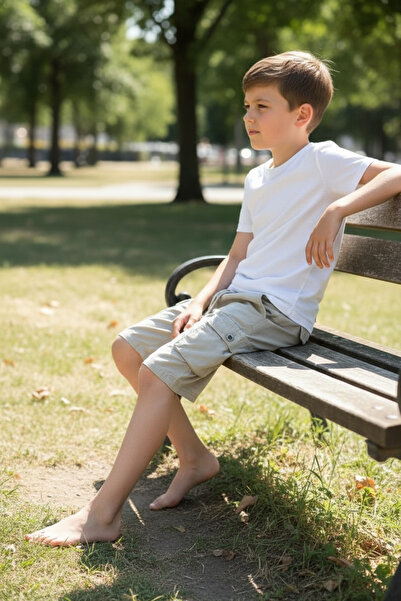 ASL GOLF CLUB Pantaloni scurți Capri pentru băieți cu talie elastică și buzun...