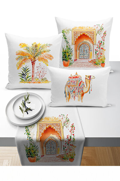 Bertille Home Ramazan Bohemian Series Set de 3 perne + 1 covoraș digital cu i...