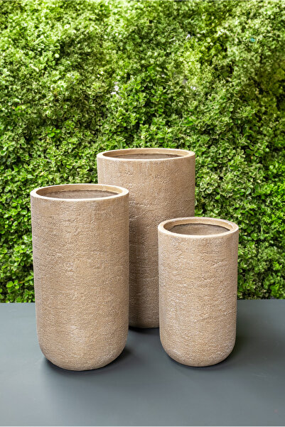 SAMART PEYZAJ LOGAN HAFİFLETİLMİŞ BETON SAKSI Ø43cm/H75cm - BÜYÜK BOY,DELİKLİ...