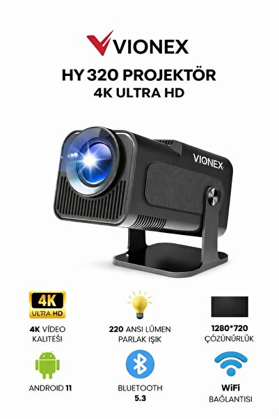 Qifit HY320 4K Android Taşınabilir Akıllı Projektör