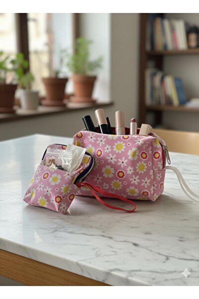 mlio حقيبة مكياج منظمة للمكياج، حقيبة متعددة الوظائف مكونة من قطعتين وحقيبة م...