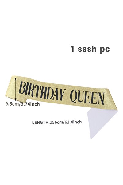 Choice style 9 Gold Silver Glitter Birthday Tiara & Sash for Women Glitter Cr...