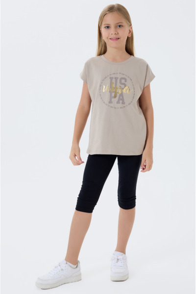 U.S. Polo Assn. U.S.Polo Assn Us2511-4 Sand Girl's Leggings Set