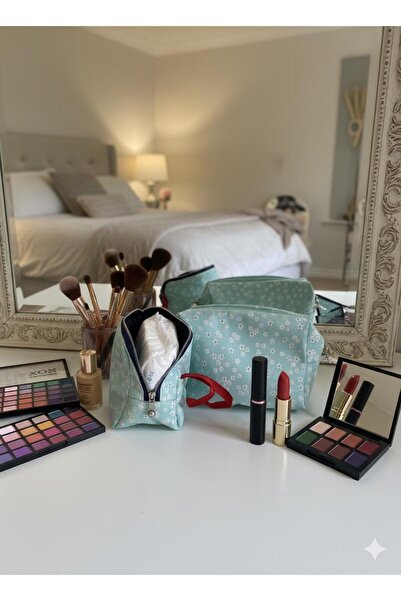 mlio Makeup Organizer Makeup Bag, Multifunctional 2-Piece Pad and Cosmetic Bag