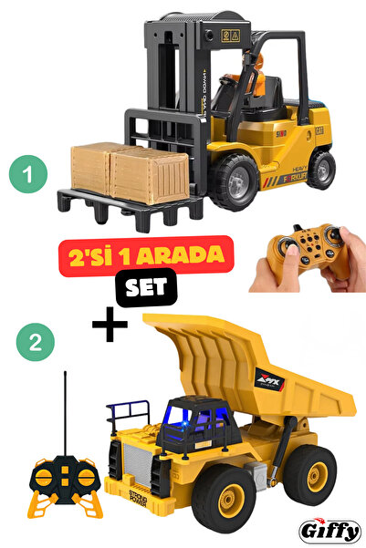 giffy Oyuncak Uzaktan Kumandalı Buharlı Forklift ve Damperi Hareketli Kamyon ...