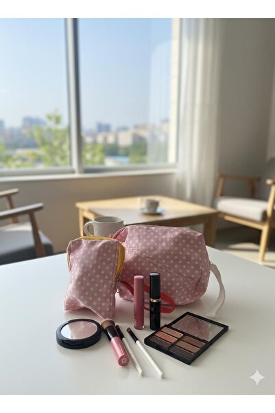 mlio Makeup Organizer Makeup Bag, Multifunctional 2-Piece Pad and Cosmetic Bag