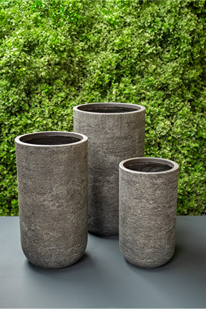 SAMART PEYZAJ LOGAN HAFİFLETİLMİŞ BETON SAKSI Ø43cm/H75cm - BÜYÜK BOY,DELİKLİ...