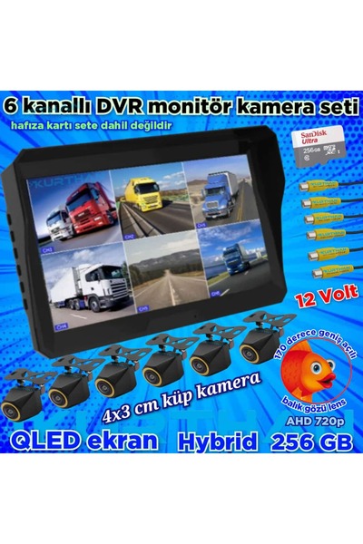 Twogo 4X3 CM. KÜP AHD 720P 170 DERECE BALIK GÖZÜ LENS KAMERA QLED EKRAN 10'' ...