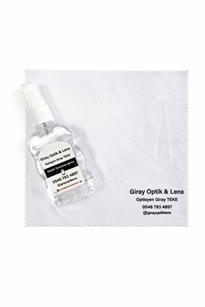 GİRAYOPTİKLENS 1 ADET MİKROFİBER GÖZLÜK TEMİZLEME BEZİ VE ANTİSTATİK SPREY