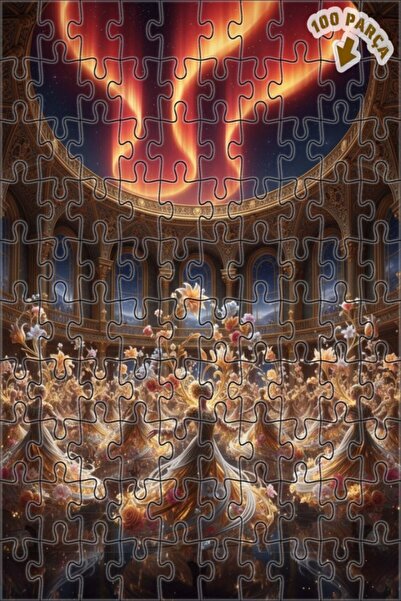 Teona Ahşap لغز خشبي مؤطر بطبقتين من مسلسل أورورا السحري 100 قطعة 25×25