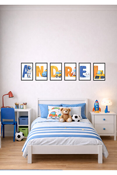 Aura Mia Store Set Tablouri Personalizate Nume Copil – 4 Litere Decorative – ...