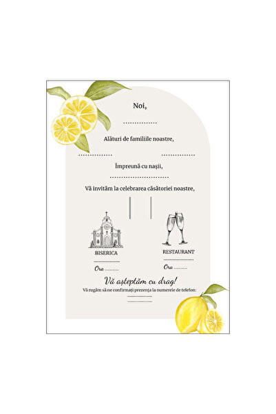 OEM Invitatie nunta 13x18 cm cu plic, Model 13