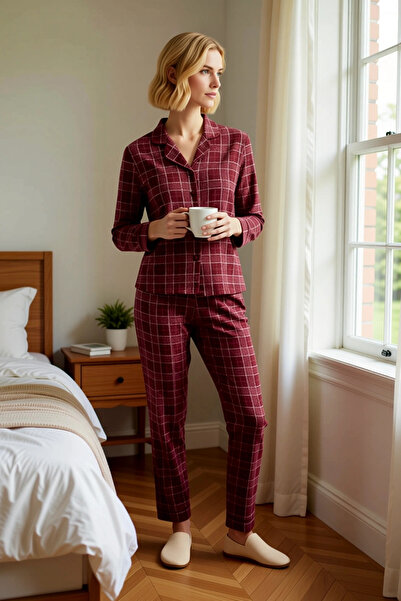 BENERLY Γυναικείο καρό πουκάμισο με γιακά κανονικού μήκους μανίκια και κανονι...