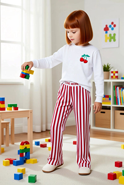 BENERLY Girl's Crew Neck Standard Sleeve Regular Fit Printed Pajama Set Funct...