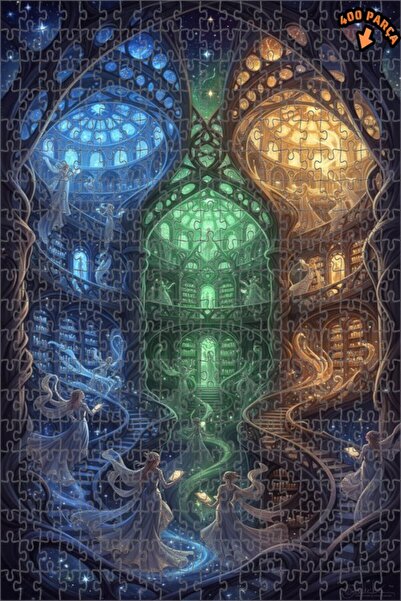 Teona Ahşap لغز خشبي فني بمظهر لوحة زيتية من مكتبة الكون السحري 400 قطعة 35×35