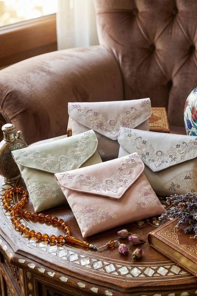 Lotus Dükkan Pearl Series, Jacquard, Shiny Prayer Rug with Bag – Jkrsc – 01 – Pink