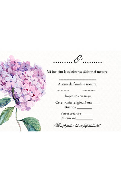 OEM Set 10 Invitatii nunta 10x15 cm cu plic, Model 46