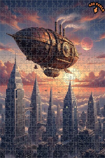 Teona Ahşap لغز خشبي بإطار مزدوج الطبقات بمظهر لوحة زيتية لمدينة السفن الهوائ...