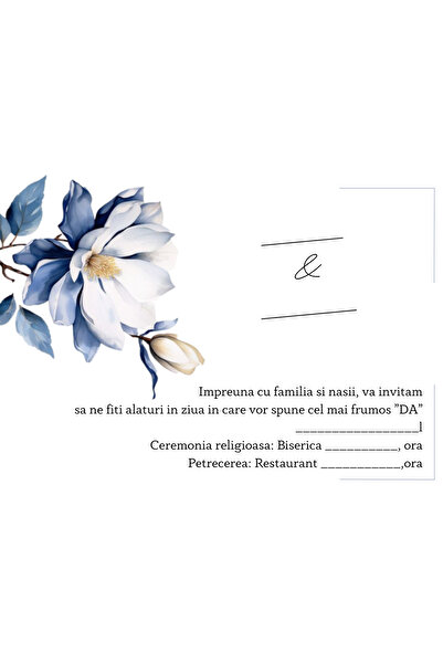 OEM Invitatie nunta 10x15 cm cu plic, Model 33