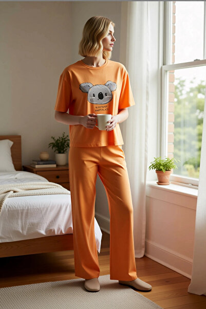 BENERLY Women's Crew Neck Standard Sleeve Regular Fit Pajama Set Functional M...