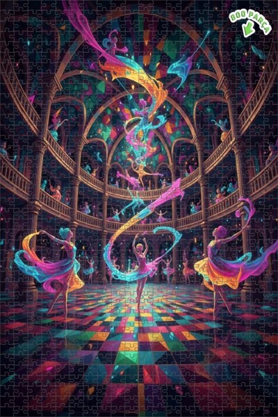 Teona Ahşap لغز خشبي فني تجريدي ملون من بالي إيشور 800 قطعة 70x50