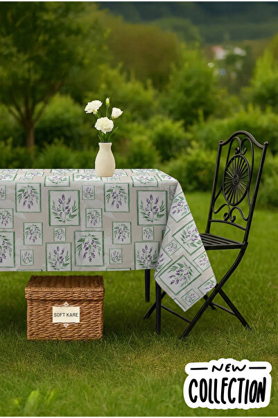Soft Kare Față de masă din fibră PVC – ștergabilă, impermeabilă, model modern...