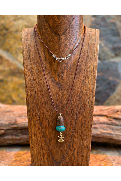 SUFİ TESBİH VE ESANS El Yapımı Keçe Mevlana Sikkesi Kolye | Semazen Figürlü O...