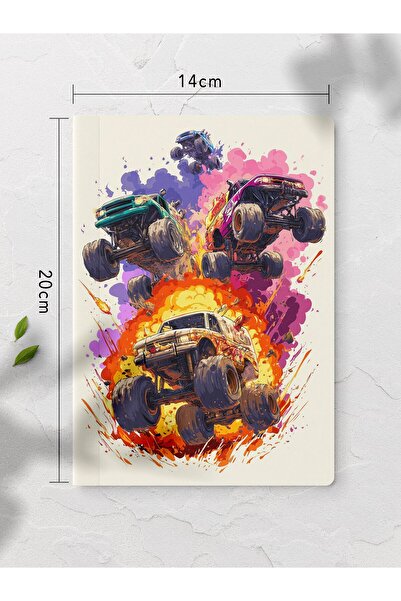 gxe.art Unlined Notebook Monster Truck Patterned Notebook Notepad Mind and Me...