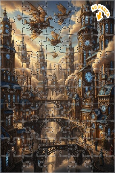 Teona Ahşap لغز خشبي بإطار من طابقين بمظهر لوحة زيتية على طراز مدينة التنين ا...