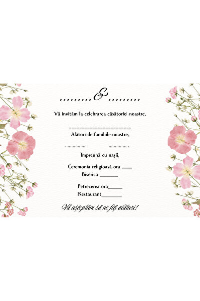 OEM Invitatie nunta 10x15 cm cu plic, Model 40