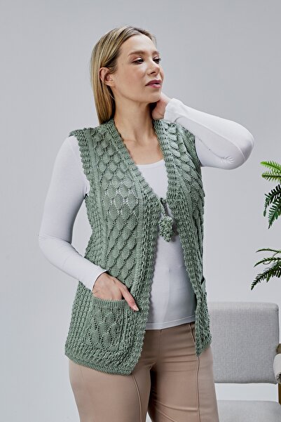 Jinx Wear Fashion Women's Angora Silvery Wool Knitted Pocketed Mother Knitwea...