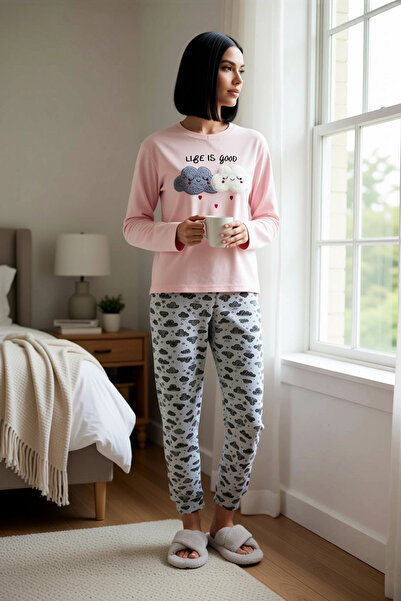 BENERLY Γυναικείο Σετ Πιτζάμες με Μακρύ Μανίκι και Λαιμόκοψη Ποιότητας